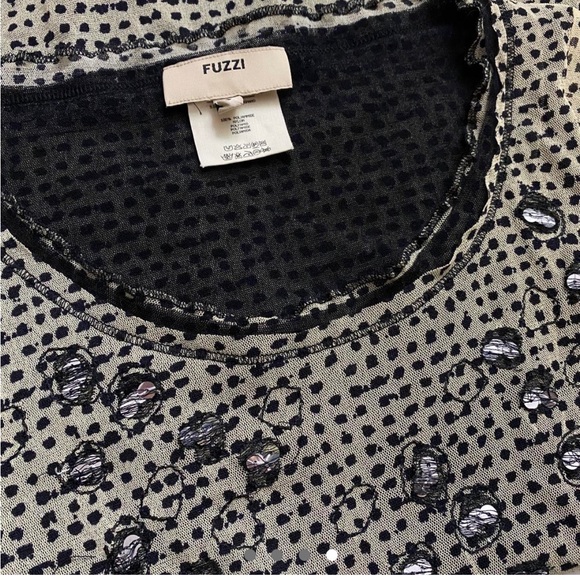 FUZZI tulle mesh long sleeve with polka dots - Size small - Picture 4 of 4